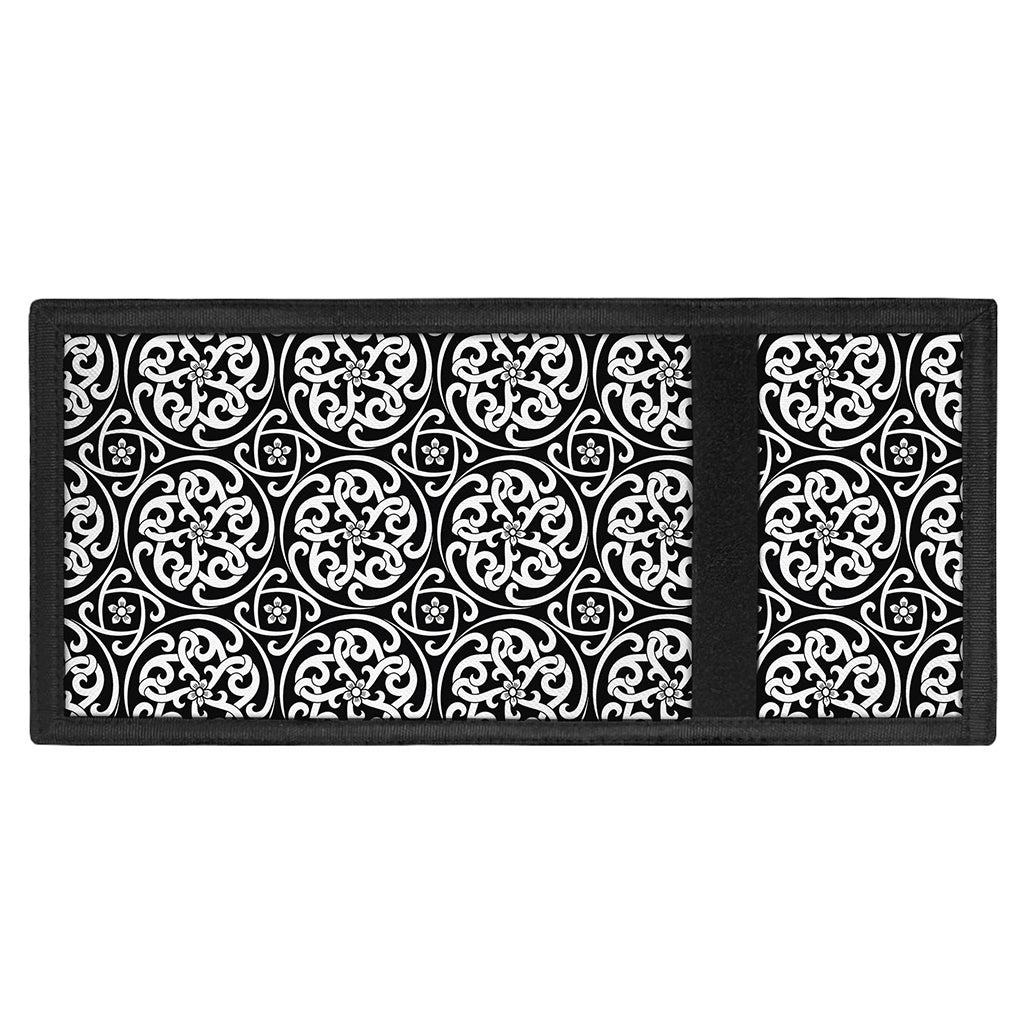 Black And White Celtic Pattern Print Trifold Wallet