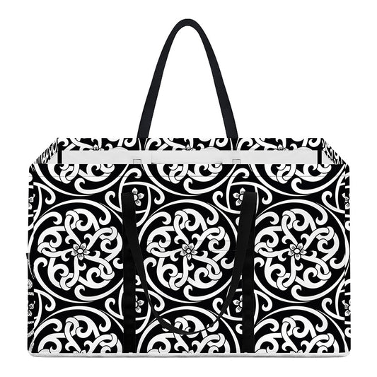 Black And White Celtic Pattern Print Utility Tote Bag