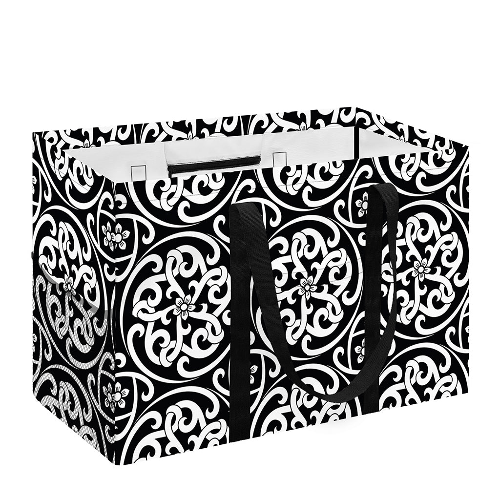 Black And White Celtic Pattern Print Utility Tote Bag