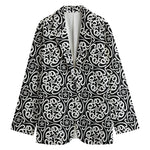 Black And White Celtic Pattern Print Women's Blazer