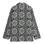 Black And White Celtic Pattern Print Women's Blazer