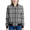 Black And White Celtic Pattern Print Women's Bomber Jacket