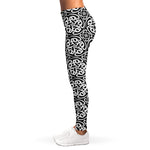 Black And White Celtic Pattern Print Women's Leggings