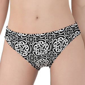 Black And White Celtic Pattern Print Women's Panties