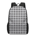 Black And White Check Pattern Print 17 Inch Backpack