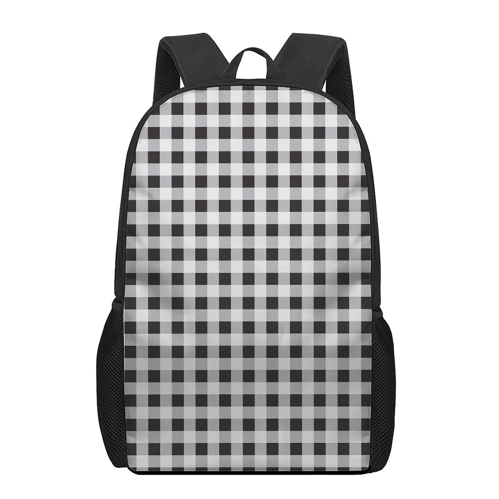 Black And White Check Pattern Print 17 Inch Backpack