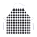 Black And White Check Pattern Print Adjustable Apron