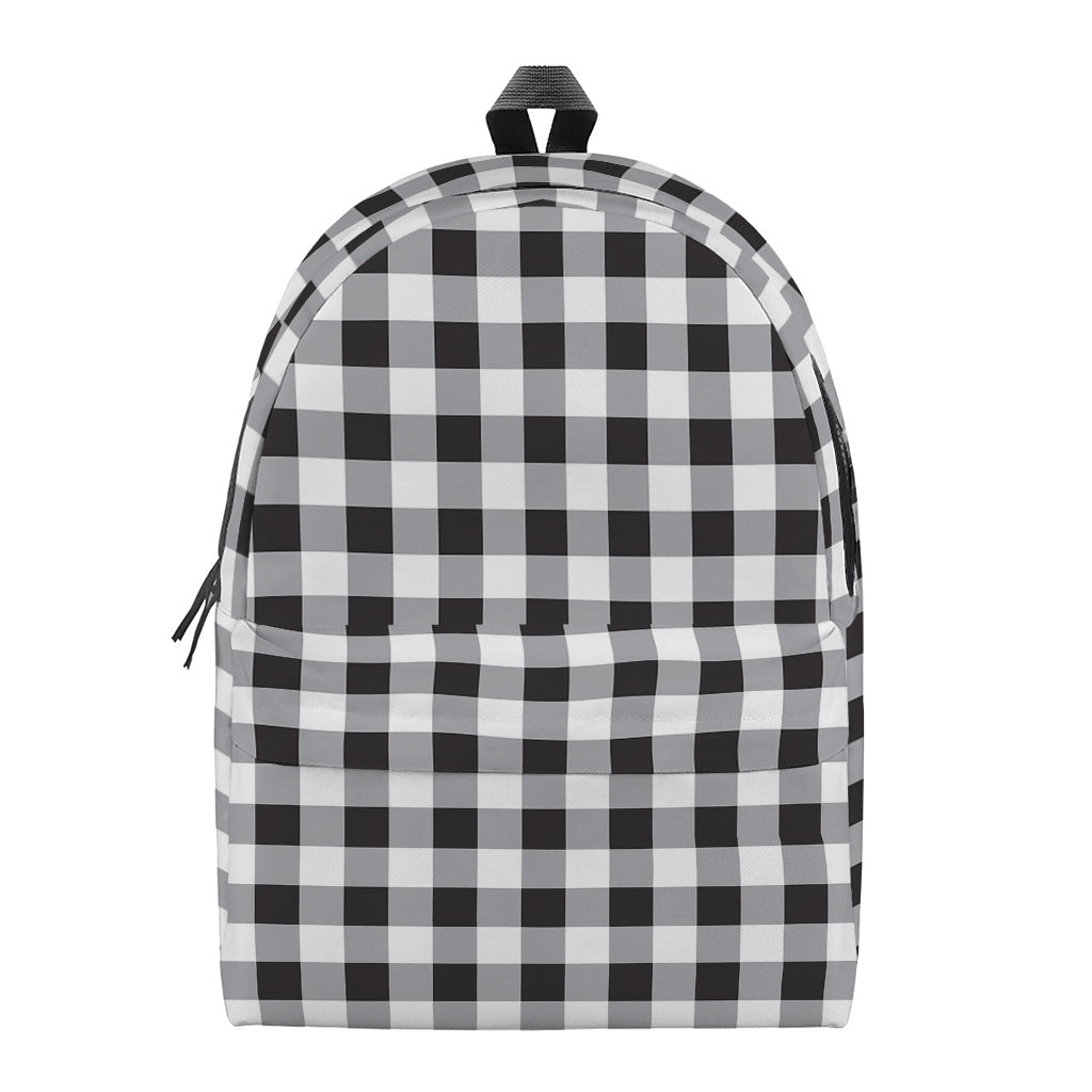 Black And White Check Pattern Print Backpack