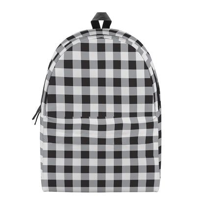 Black And White Check Pattern Print Backpack