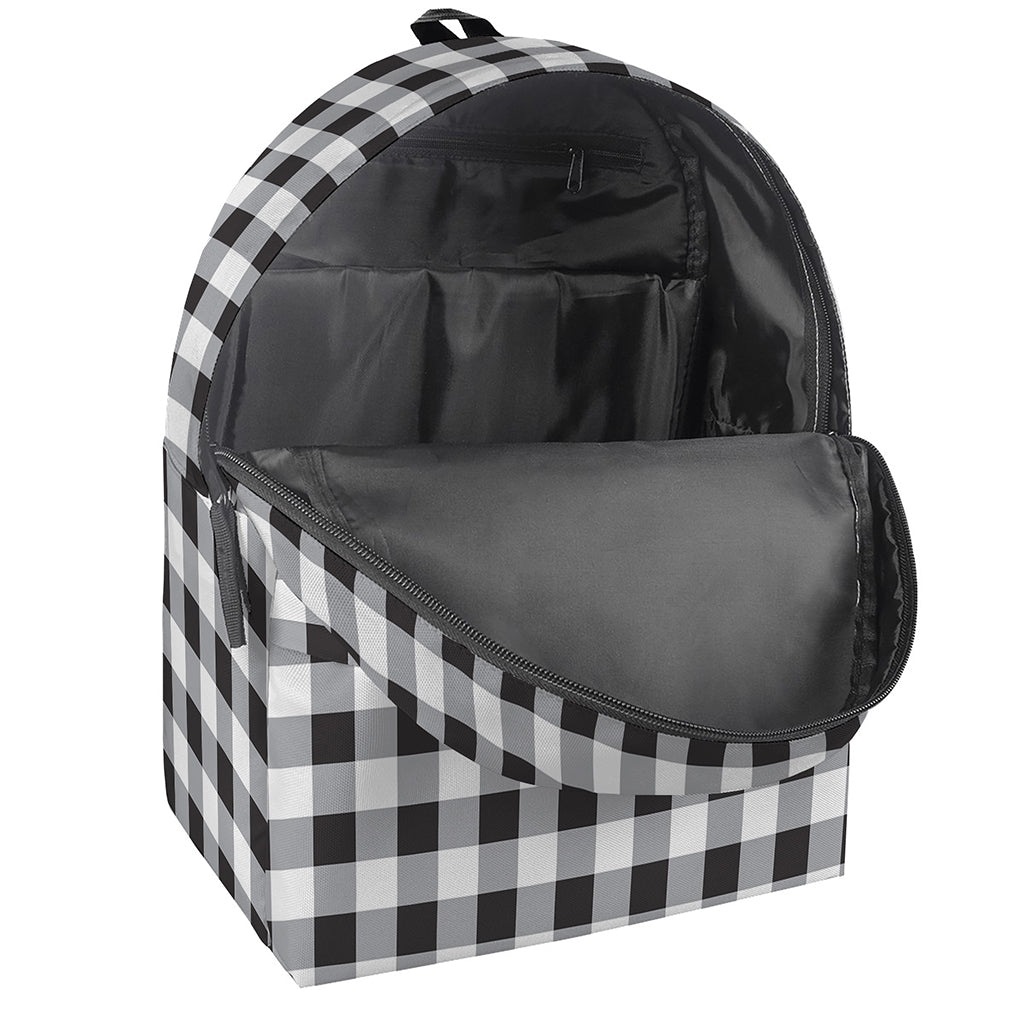 Black And White Check Pattern Print Backpack