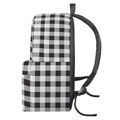 Black And White Check Pattern Print Backpack