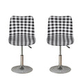 Black And White Check Pattern Print Bar Stool Covers