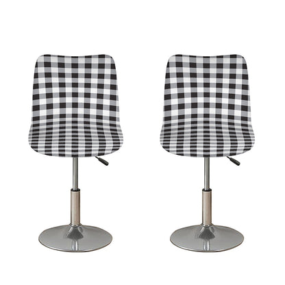 Black And White Check Pattern Print Bar Stool Covers