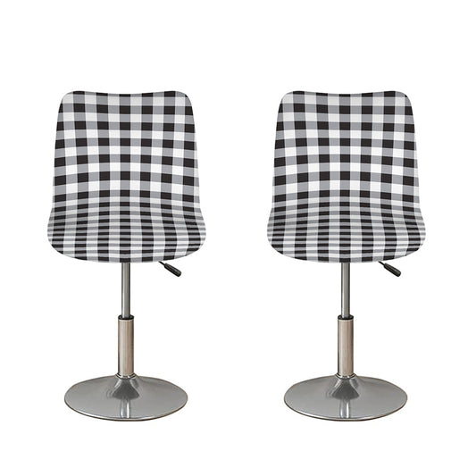 Black And White Check Pattern Print Bar Stool Covers