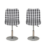 Black And White Check Pattern Print Bar Stool Covers