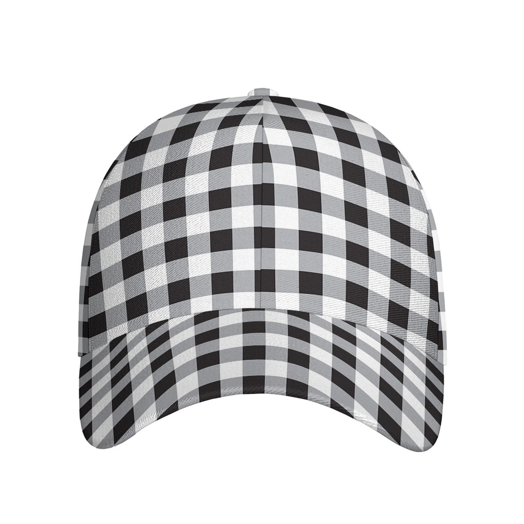 Black And White Check Pattern Print Baseball Cap