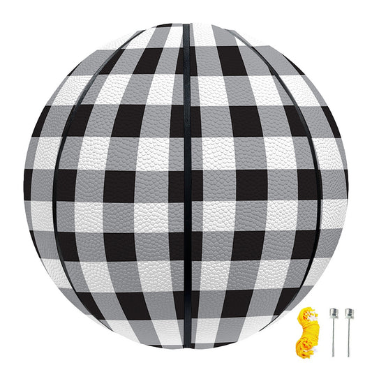 Black And White Check Pattern Print Basketball