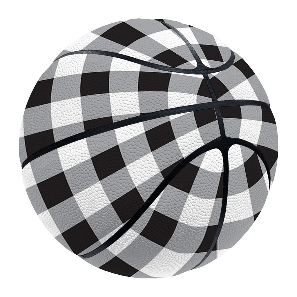 Black And White Check Pattern Print Basketball