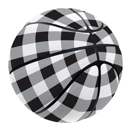 Black And White Check Pattern Print Basketball