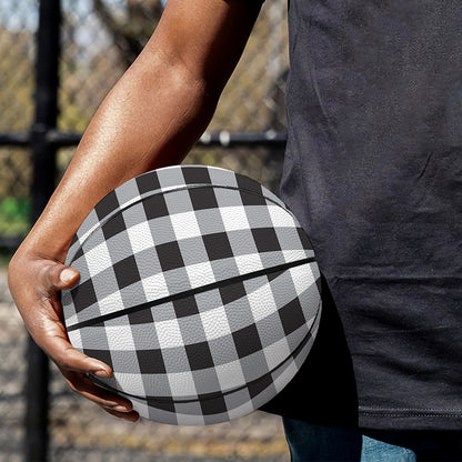 Black And White Check Pattern Print Basketball