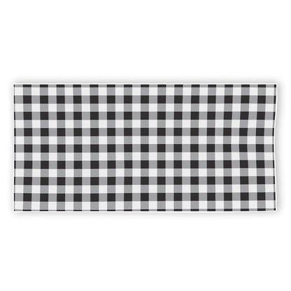 Black And White Check Pattern Print Beach Towel