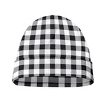 Black And White Check Pattern Print Beanie