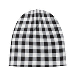Black And White Check Pattern Print Beanie