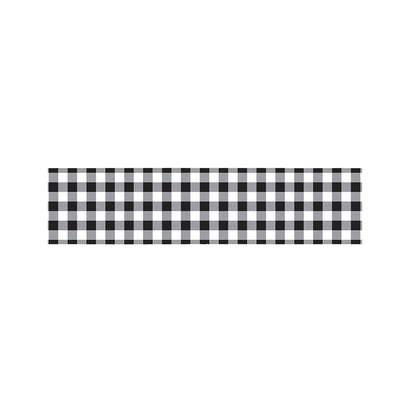Black And White Check Pattern Print Bed Runner