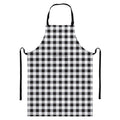 Black And White Check Pattern Print Bib Apron With Pocket