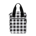 Black And White Check Pattern Print Bible Tote Bag