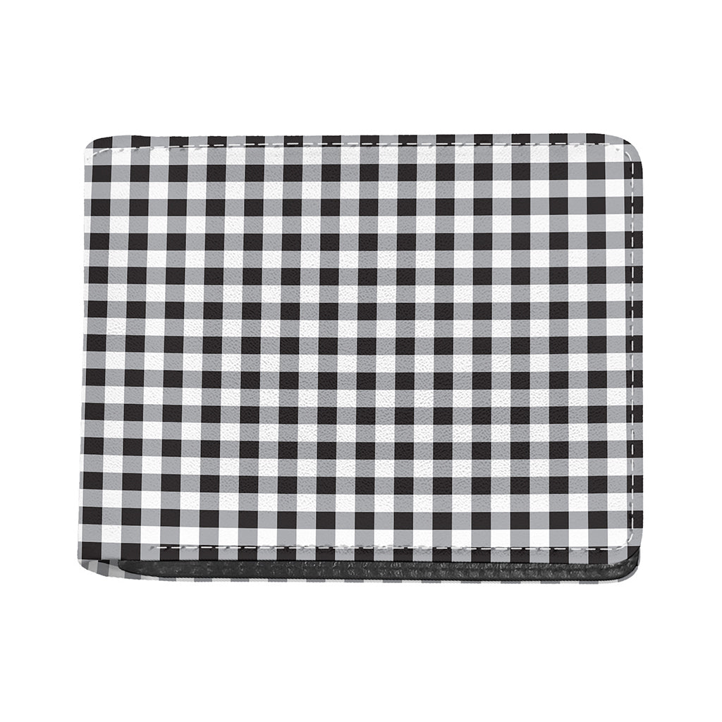 Black And White Check Pattern Print Bifold Wallet