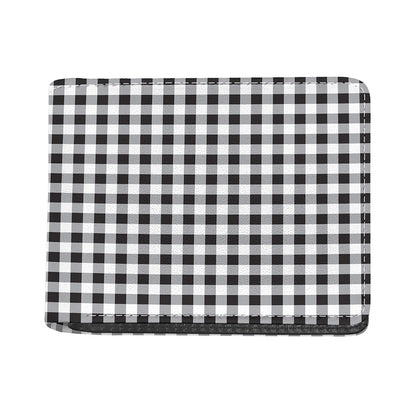Black And White Check Pattern Print Bifold Wallet