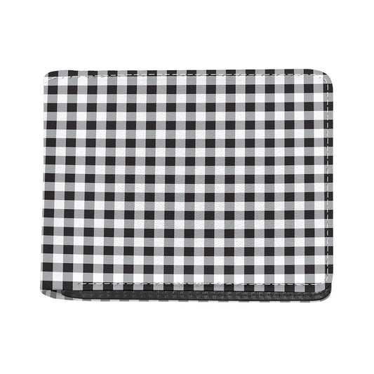 Black And White Check Pattern Print Bifold Wallet