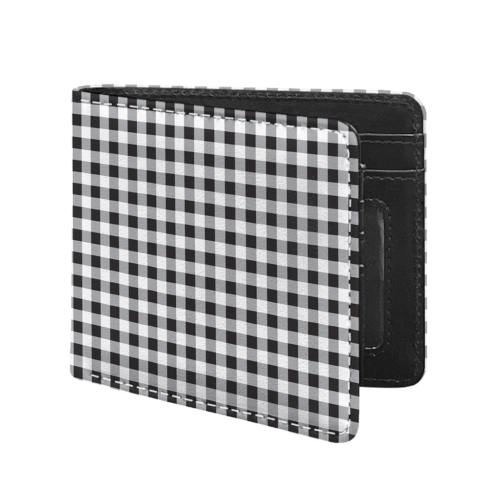 Black And White Check Pattern Print Bifold Wallet