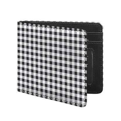 Black And White Check Pattern Print Bifold Wallet