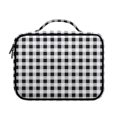 Black And White Check Pattern Print Briefcase Bible Bag