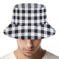 Black And White Check Pattern Print Bucket Hat