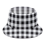 Black And White Check Pattern Print Bucket Hat