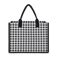Black And White Check Pattern Print Canvas Tote Bag