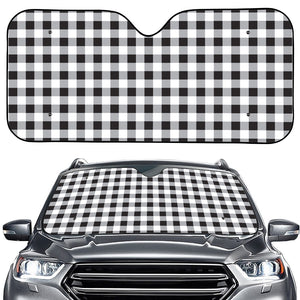 Black And White Check Pattern Print Car Windshield Sun Shade