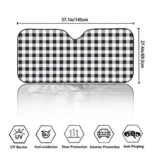 Black And White Check Pattern Print Car Windshield Sun Shade