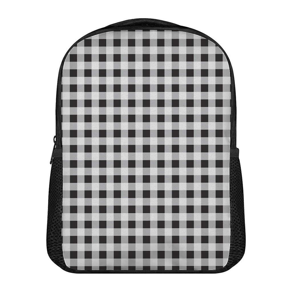 Black And White Check Pattern Print Casual Backpack