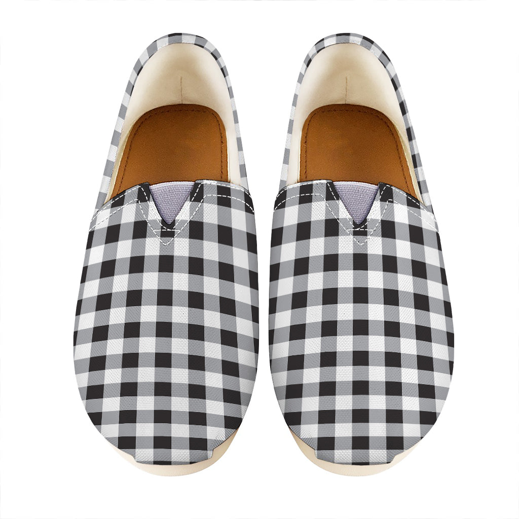 Black And White Check Pattern Print Casual Shoes