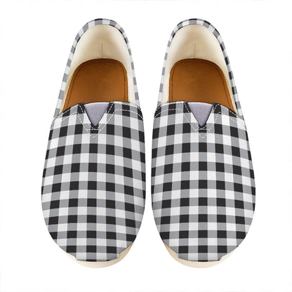 Black And White Check Pattern Print Casual Shoes