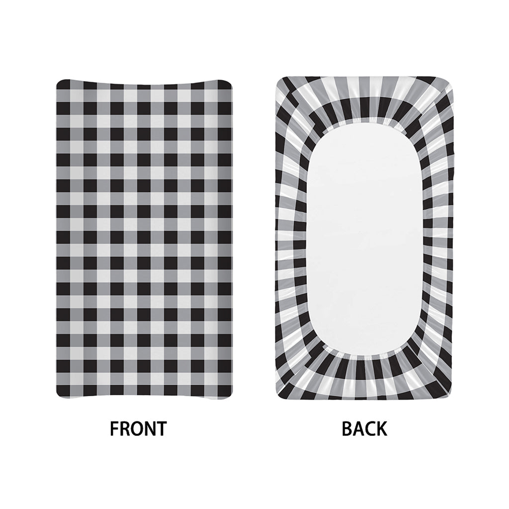 Black And White Check Pattern Print Changing Pad Cover