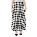 Black And White Check Pattern Print Chiffon Maxi Skirt
