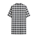Black And White Check Pattern Print Cotton Hawaiian Shirt