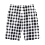 Black And White Check Pattern Print Cotton Shorts