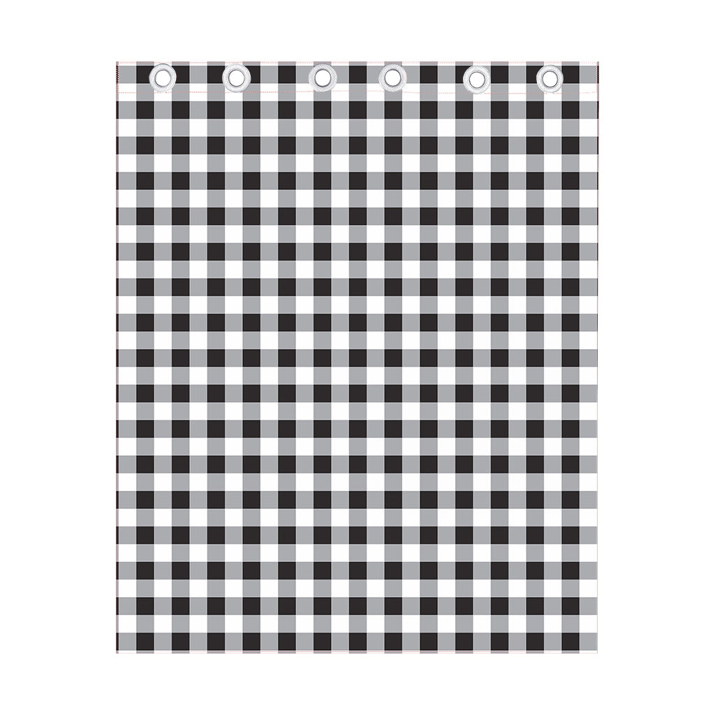 Black And White Check Pattern Print Curtain