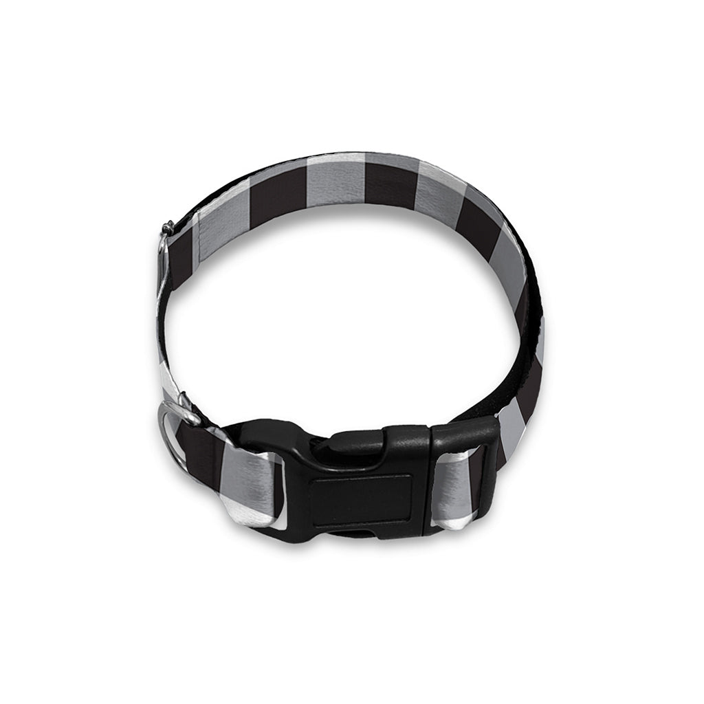 Black And White Check Pattern Print Dog Collar